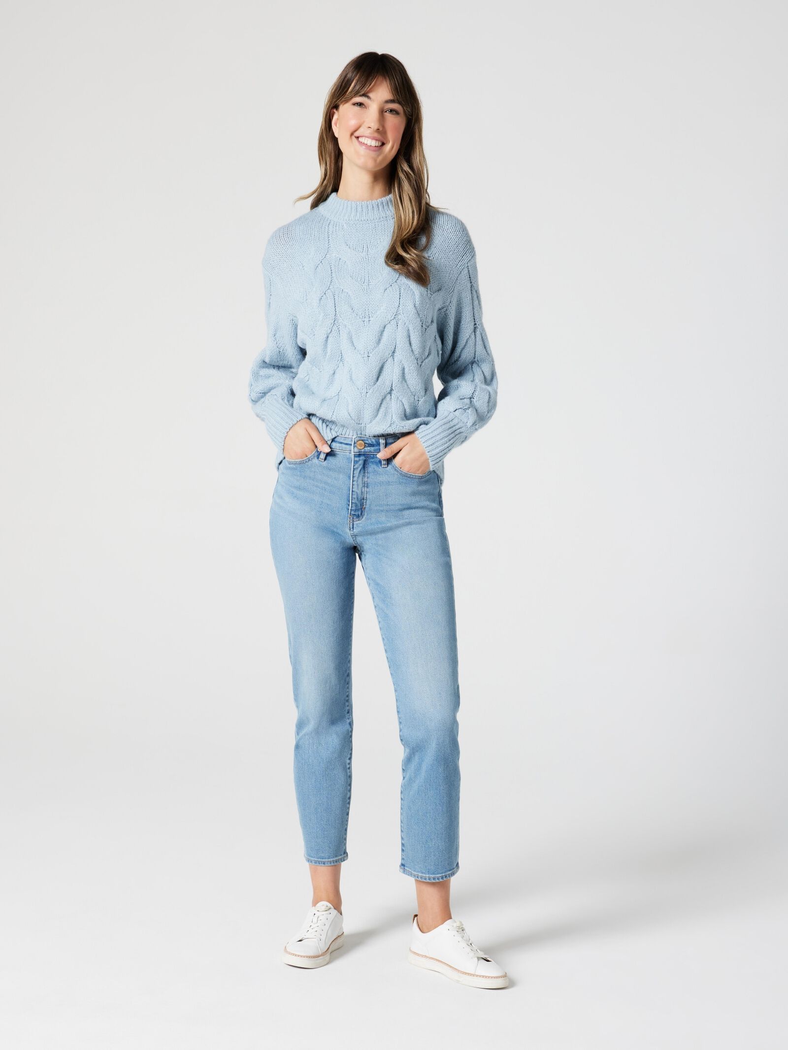Powder blue ladies jumper top