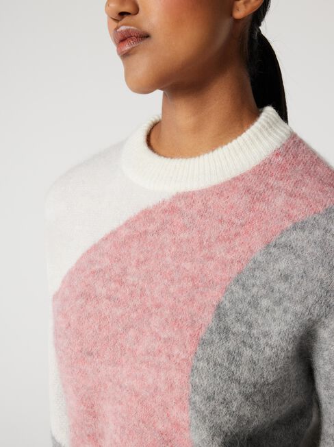 Alice Coulorblock Pullover, Berry Multi, hi-res