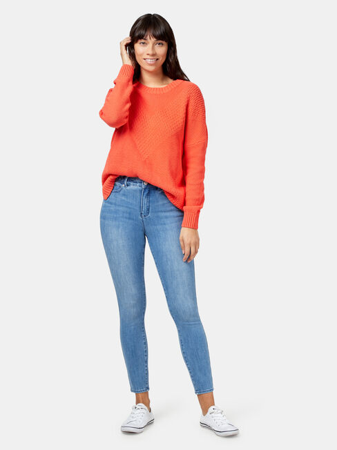 Agnes Chevron Pullover, Orange, hi-res