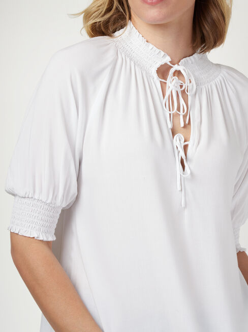 Tillie Tie Front Top, White, hi-res