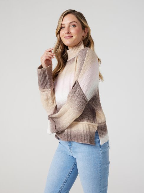 Melissa High Neck Space Dye Knit, Space Dye, hi-res