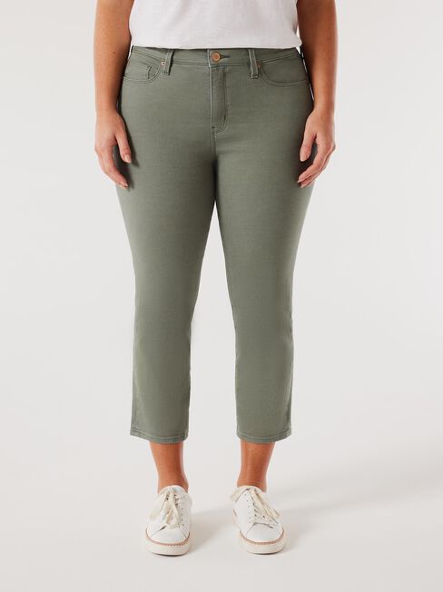 Kara Curve Embracer Skinny Capri, Green, hi-res