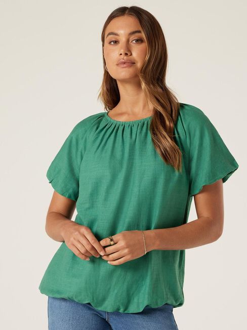 Hazel Puff Sleeve Top, Green Primrose, hi-res