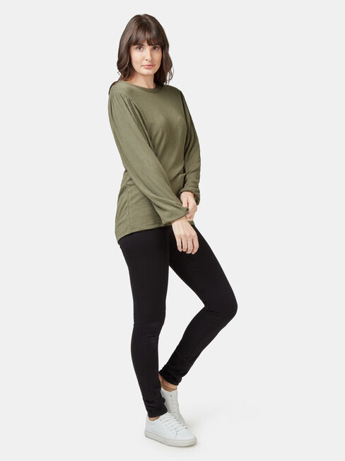Leah Textured Top, Green, hi-res