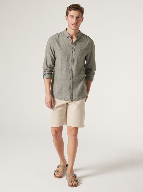 Brody Textured Long Sleeve Shirt, Green, hi-res