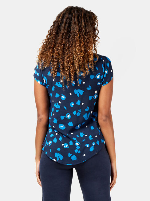 Saffi Petal Sleeve Blouse, Blue, hi-res