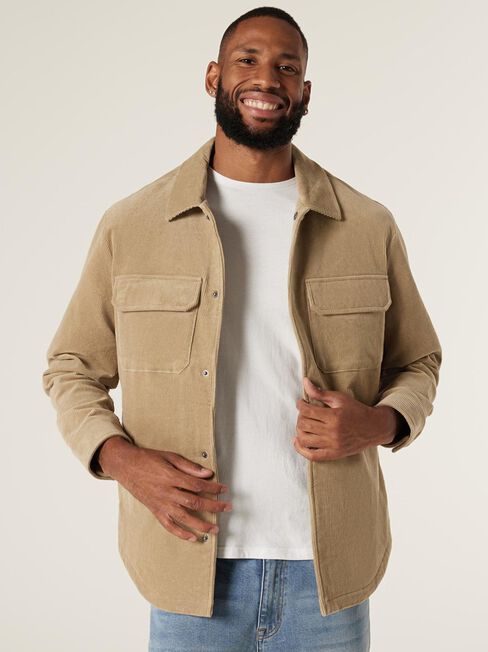 Lucas Corduroy Jacket, Taupe, hi-res