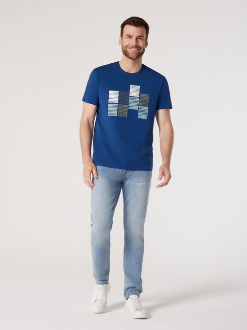 SS Luis Print Crew Tee, Blue, hi-res