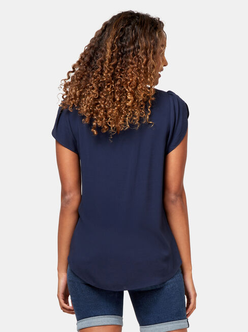 Saffi Petal Sleeve Blouse, Blue, hi-res