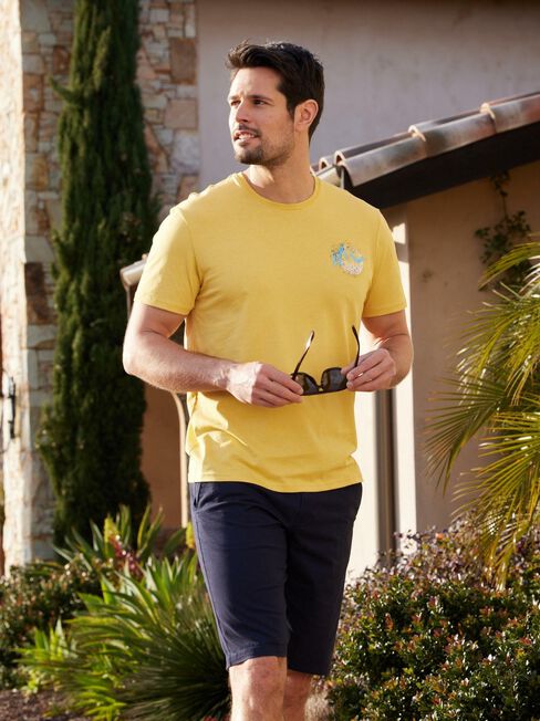 SS Logan Print Crew Tee, Yellow, hi-res