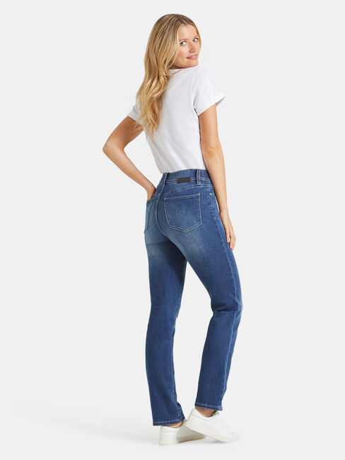 Tummy Trimmer Slim Straight jeans Mid Sapphire, Mid Indigo, hi-res