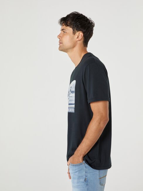 SS Evel Knievel All American Print Crew Tee, Black, hi-res