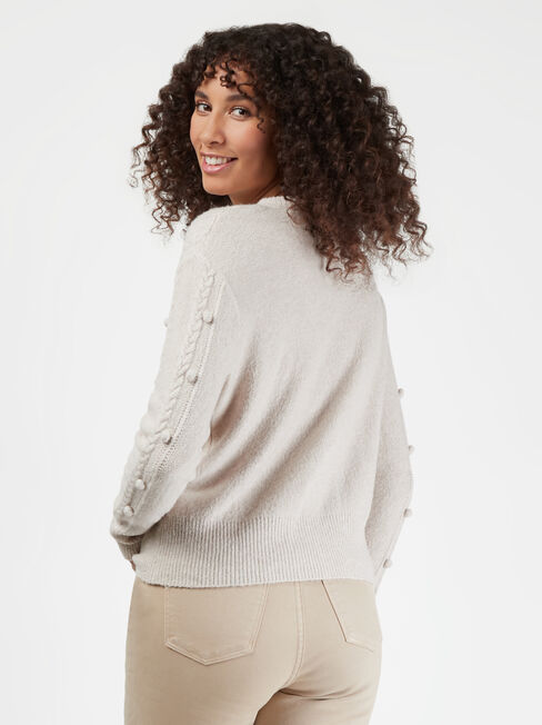Farah Cable Cardi, Brown, hi-res