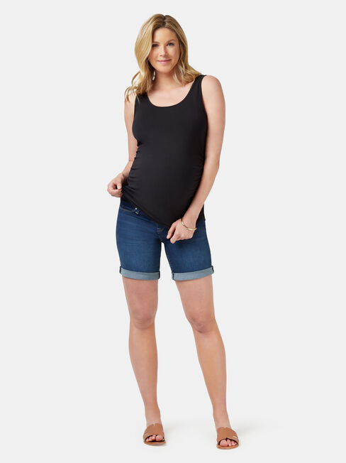 Maternity Bermuda Short, Blue, hi-res