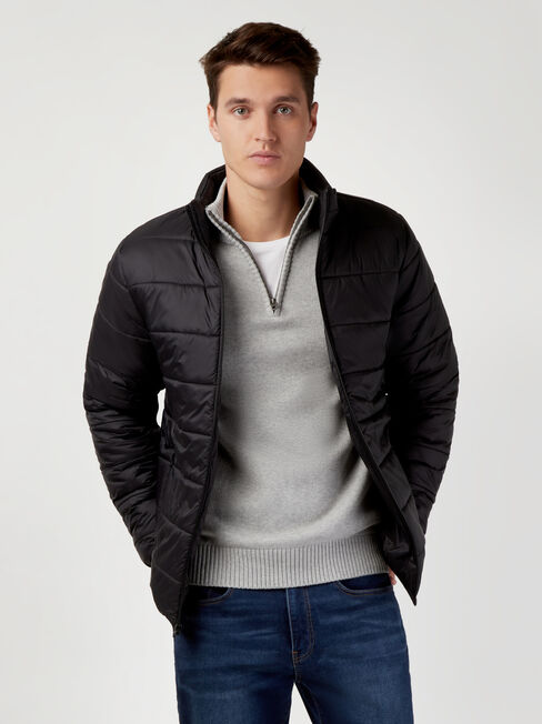 Cutler Puffer Jacket, Black, hi-res