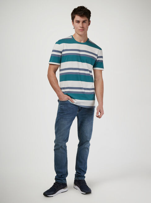 SS Paxton Stripe Crew Tee, Grey, hi-res