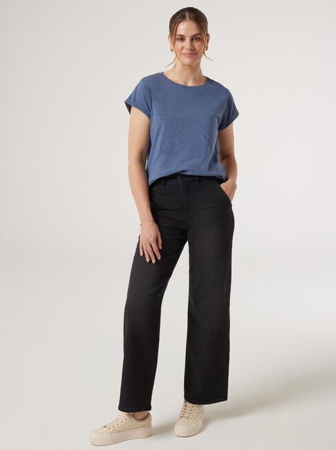 Essential Slub Pocket Tee, Blue, hi-res