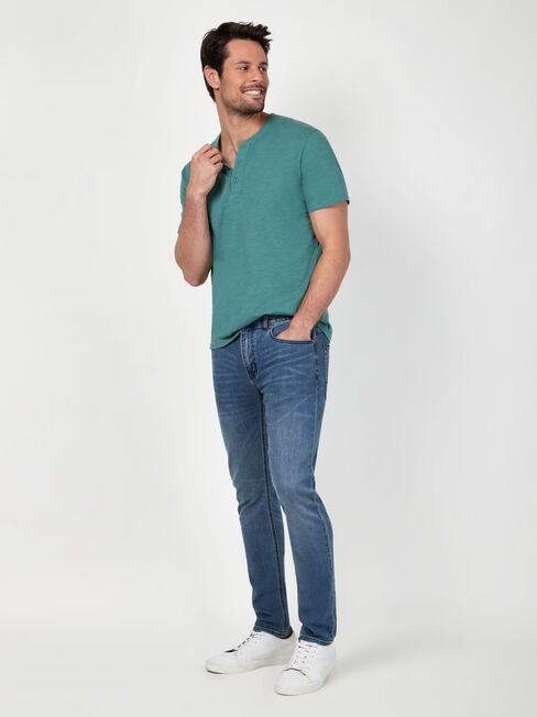 SS Finn Henley Tee, Green, hi-res