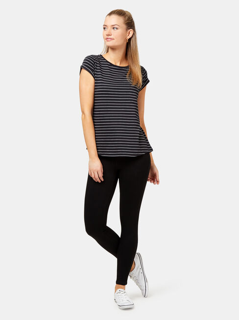 Adelaide Stripe Tee, Black, hi-res