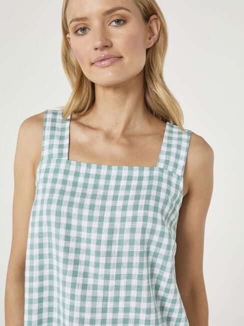 Belle Button Back Cami, Green, hi-res
