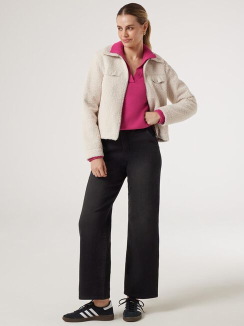 Amalia Collared Knit, Pink Glo, hi-res