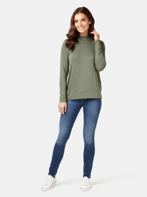Layla Soft Touch Top, Green, hi-res