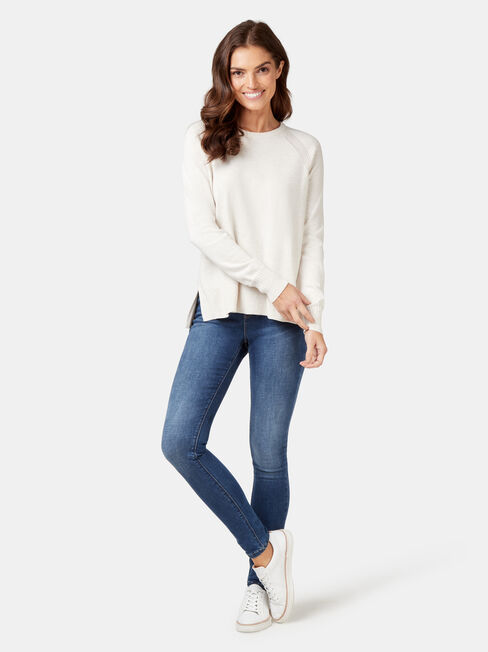 Stella Cotton Knit, White, hi-res