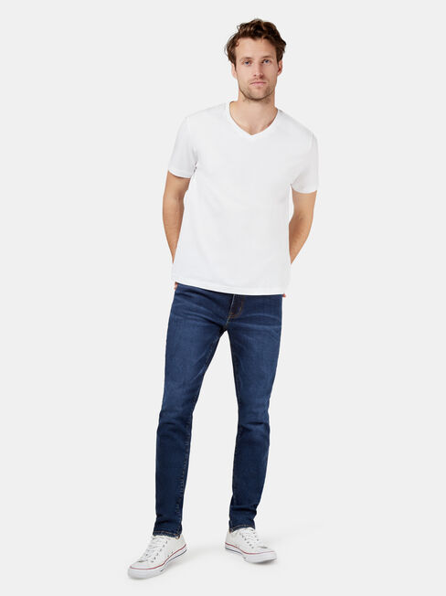 Eco Denim Flex 360 Slim Tapered Jeans, Mid Indigo, hi-res