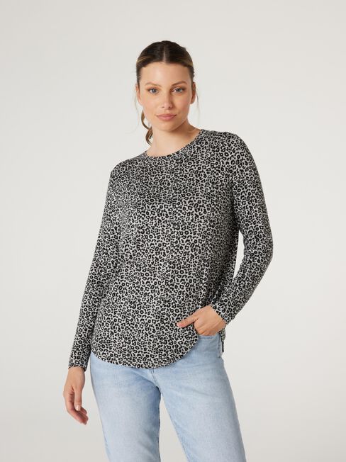 Sophie Soft Touch Curve Hem Pullover, Grey, hi-res