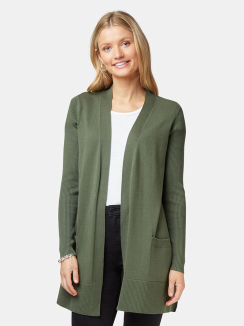 Everlynn Essential Cardigan, Green, hi-res
