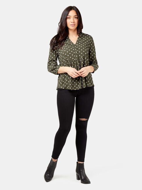 Aria Blouse, Green, hi-res