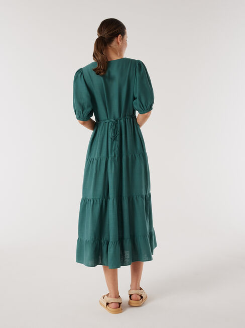 Sonny V-Neck Dress, Green, hi-res