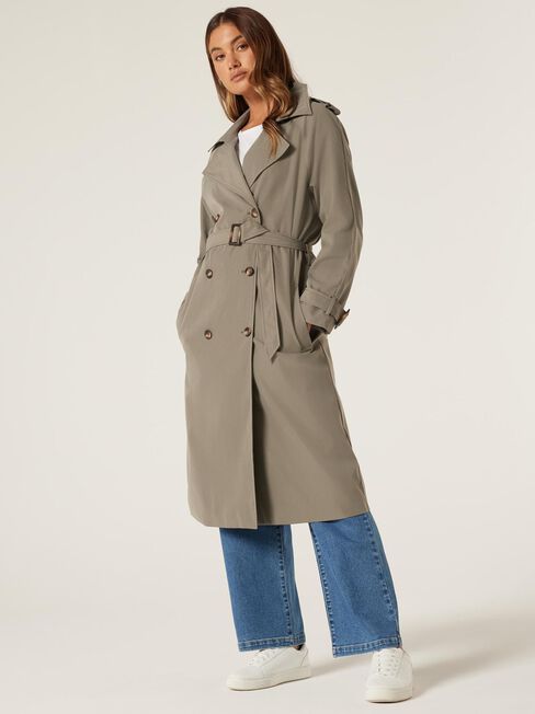 Amanda Relaxed Trench Coat, Khaki, hi-res