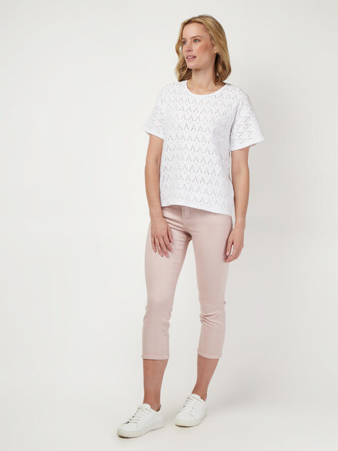 Alexa Cotton Tee, White, hi-res