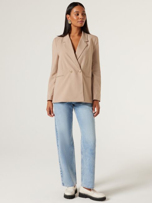 Eva Boxy Blazer, Taupe, hi-res