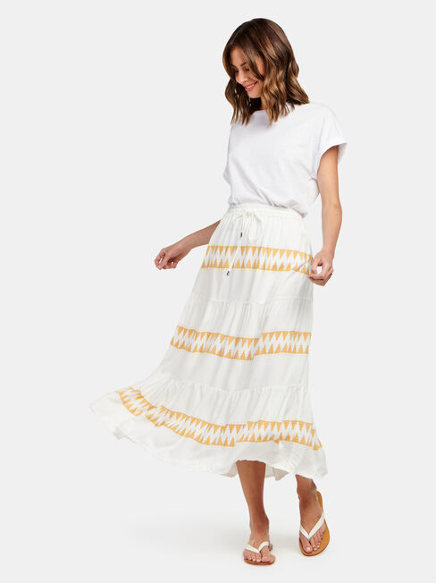 Tiffany Tiered Midi Dress, Stripe, hi-res