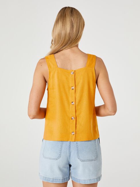 Belle Button Back Cami, Yellow, hi-res