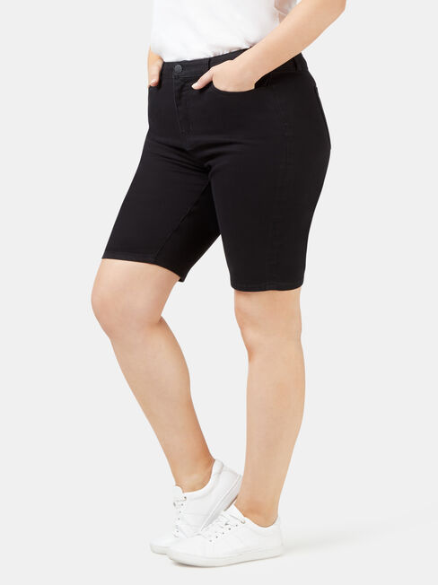 Talia Curve Embracer Knee Length Short, Black, hi-res