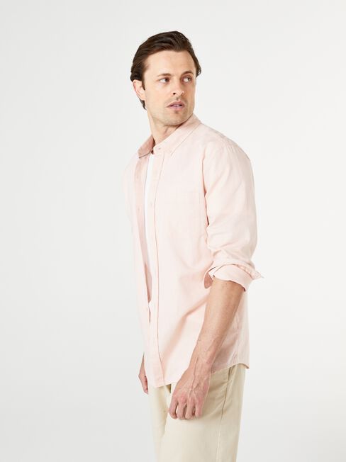 Brody Textured Long Sleeve Shirt, Pink, hi-res