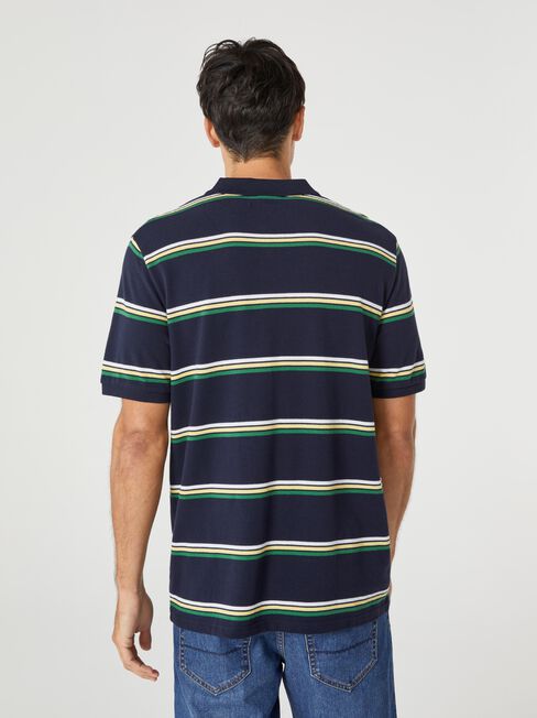 SS Evan Stripe Polo, Blue, hi-res