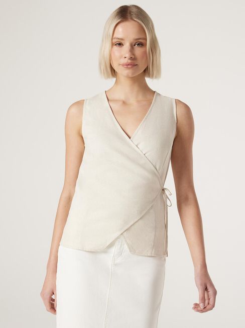 Rhodes Wrap Top, Yellow, hi-res