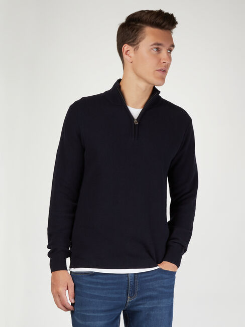 Avalon Funnel Zip Neck Waffle Knit