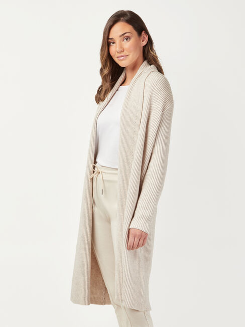 Hannah Ribbed Coatigan, White, hi-res