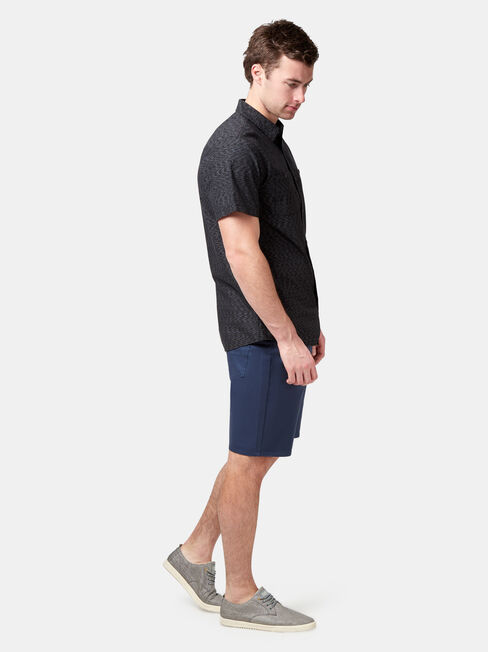 Gus Short Sleeve Textured Shirt, Black, hi-res