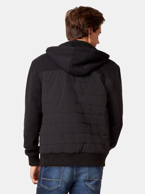 Frederick Zip Thru Hoodie, Black, hi-res