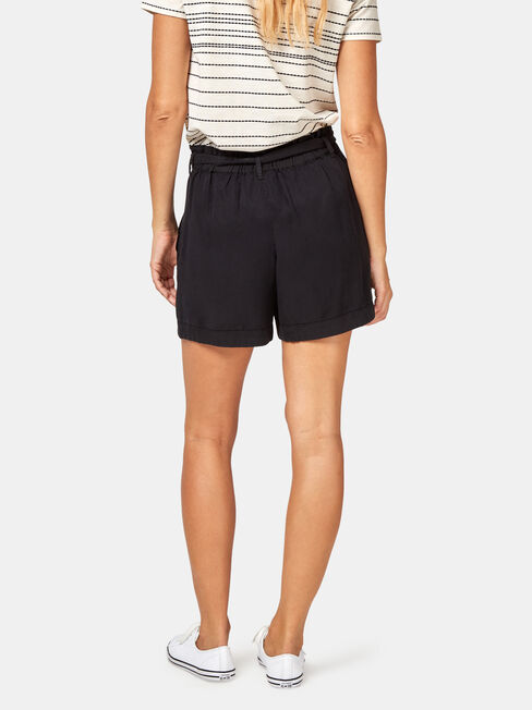 Isadora Paper Bag Short, Black, hi-res