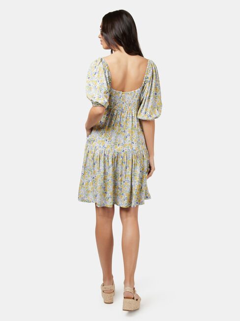 Rebecca Square Neck Dress, Green, hi-res