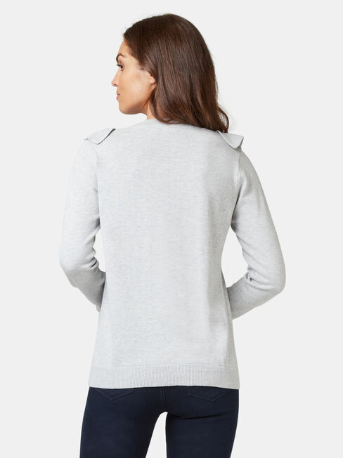 Rita Ruffle Pullover, Grey, hi-res