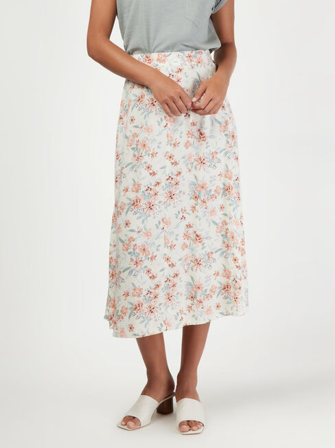 Effie Midi Skirt, Floral, hi-res