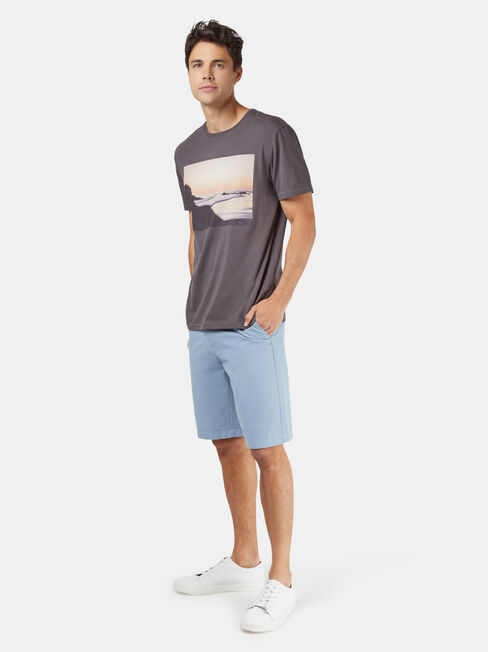 Zion Short Sleeve Print Crew Tee, Grey, hi-res